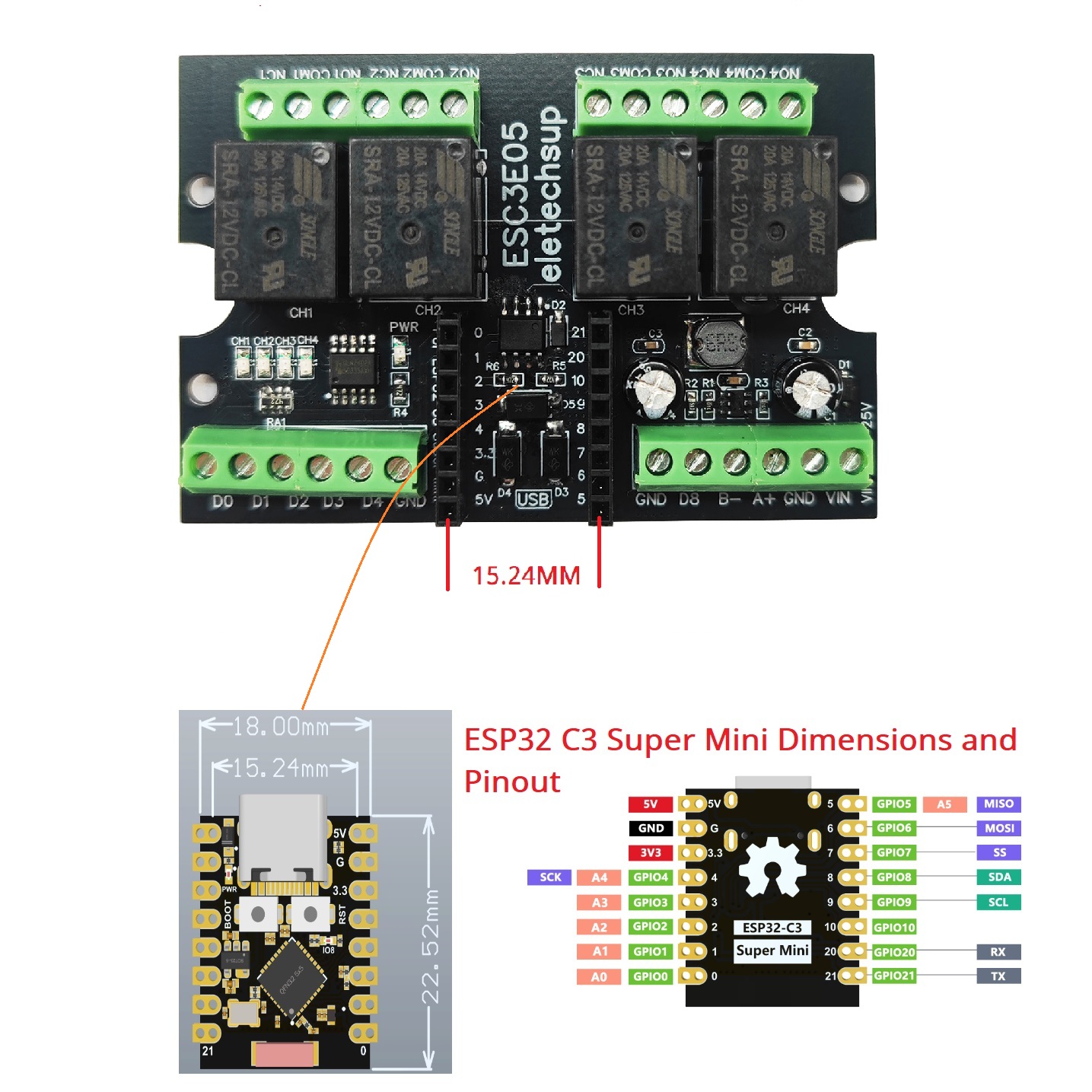 لوحة ريلاي صناعية ESC3B04 ESP3 - مراجعة Home Automation Industry وسعره