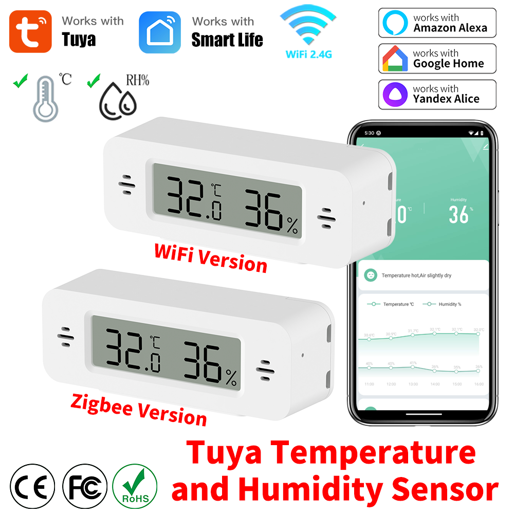 Tuya WiFi/Zigbee مستشعر درجة ا - مراجعة Home Automation Technology وسعره