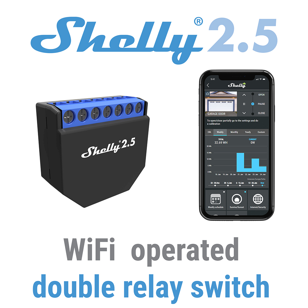 Shelly 2.5 المنزل الذكي مرحل م - مراجعة Shelly Relay Module وسعره